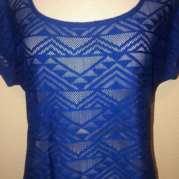 🎀 3/$20 Maurices women’s small blue sheer top - Picture 2 of 5